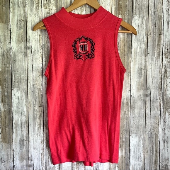Harley-Davidson Tops - Harley Davidson Pink Embroidered High Neck Tank